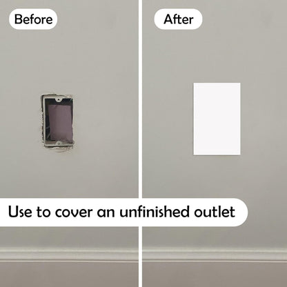 Rubber Bond Self-Adhesive Rubber Wall Outlet Cover Plate 5 Pack - Easy to Apply Peel & Stick