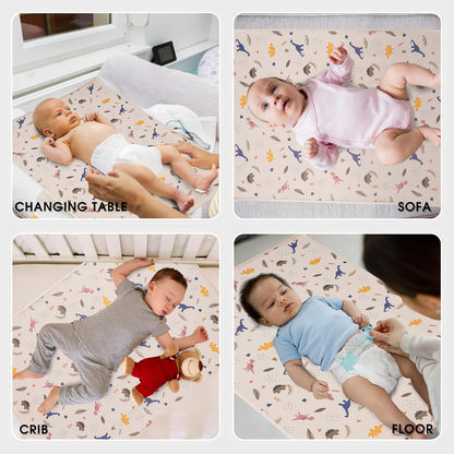 Vegan Leather Baby Changing Mat - Wipeable Portable Changing Pad, Foldable Travel Changing Mat for