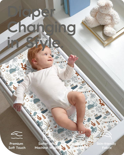 Extra Stretchy Changing Pad Cover, TotBasic Ultra Soft Premium Jersey Knit Changing Pad Sheets