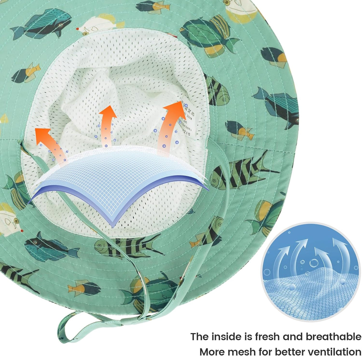 Baby Sun Hat 0-6 Years Toddler Boys Girls Adjustable Bucket Hats Kids Bucket Hats UPF 50+ Wide Brim