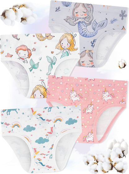 Girls' Underwear,Soft Cotton Tagless Panties for Toddlers' & Little Kids' Comfort,Breathable