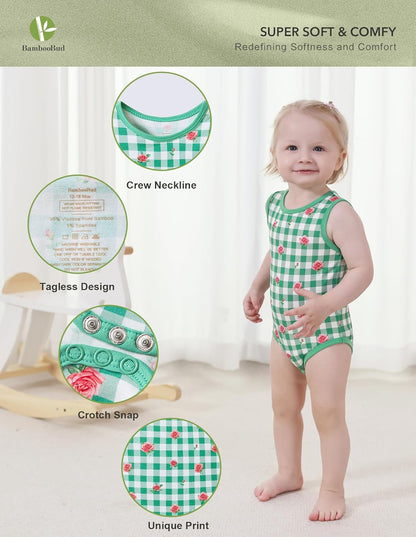 Baby Boy Girl Pajamas Toddler Infant Unisex Sleeveless Sleep Bodysuit Sleepwear Newborn Snap Snug