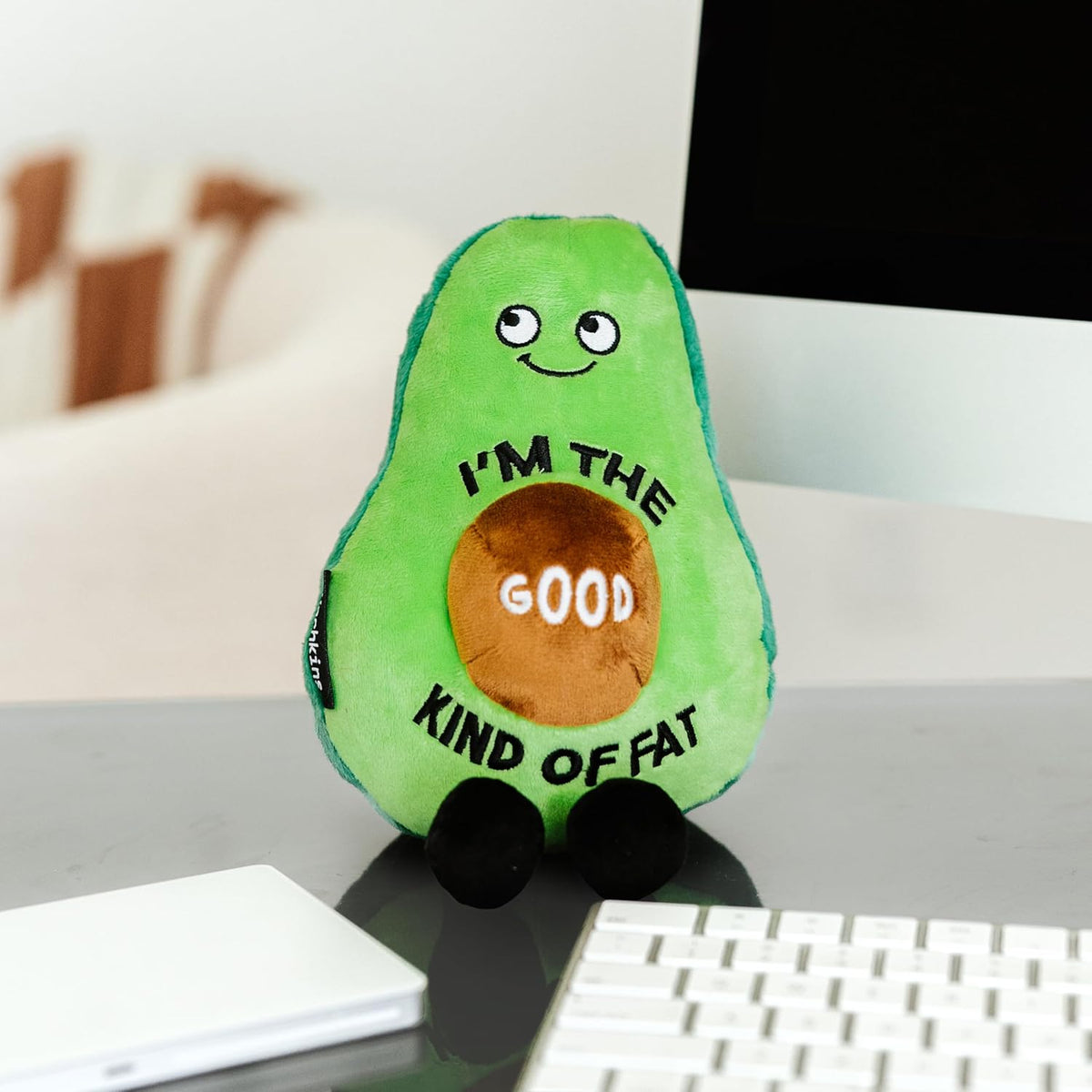 Avocado Foodie Plushie, Funny Pun Meme Gag Gift, White Elephant, Stocking Stuffer Present, Great