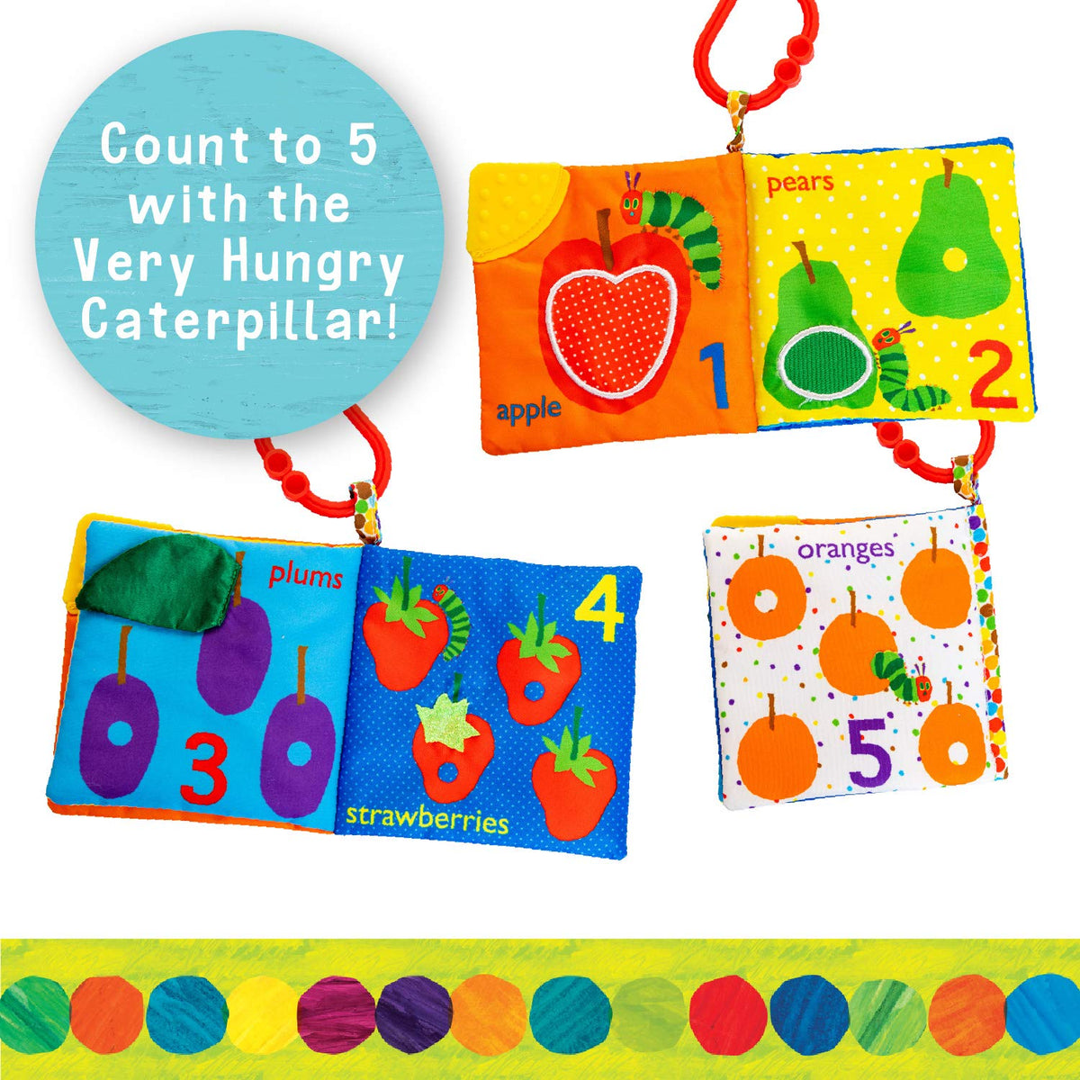 Let's Count Soft Book - World of Eric Carle the Very Hungry Caterpillar Baby on the Go Clip