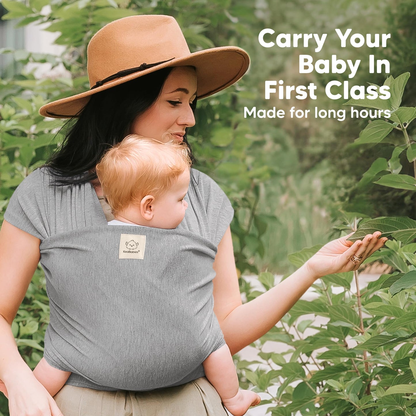KeaBabies Baby Wrap Carrier, All in 1 Original Baby Carrier (Classic Gray)