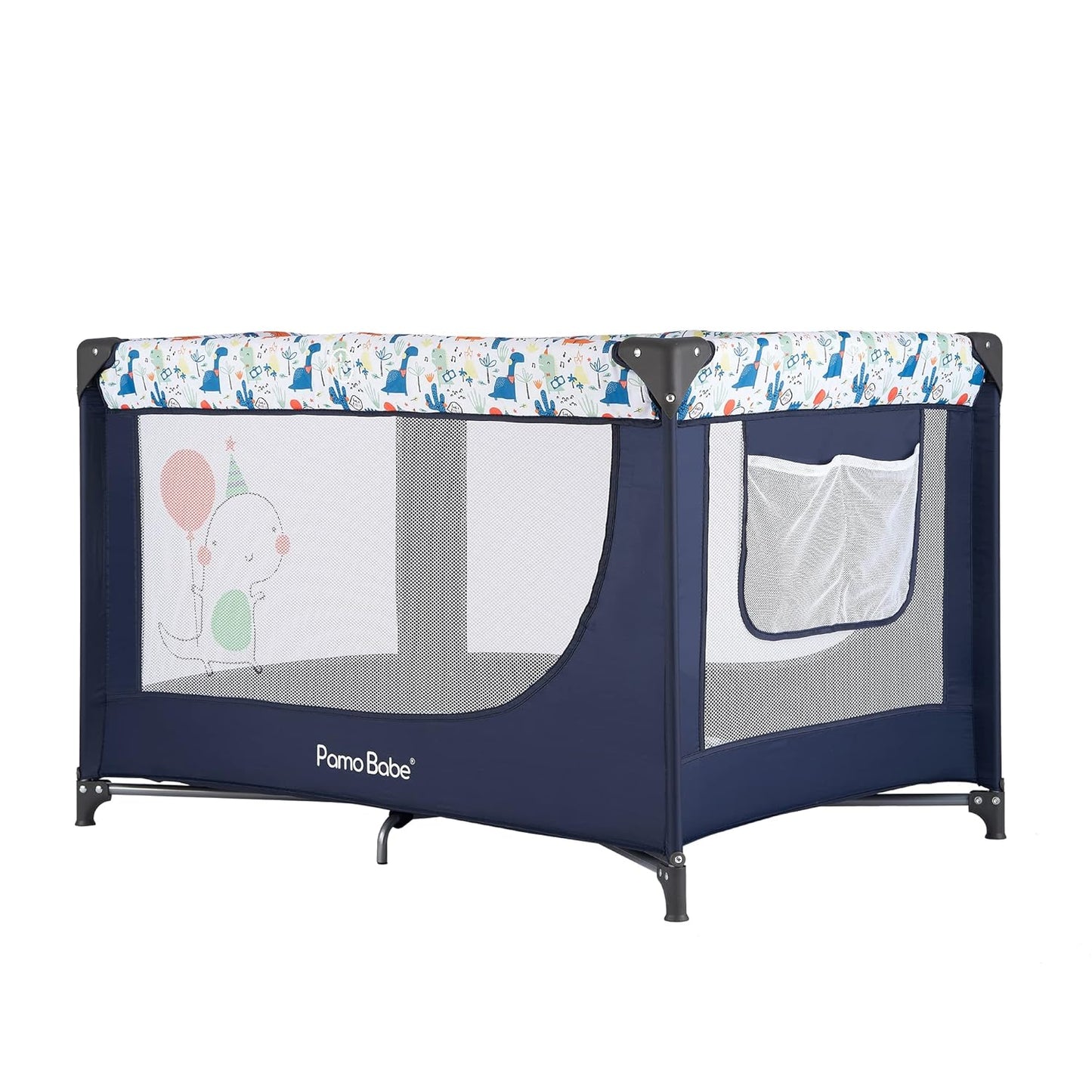 Pamo Babe Travel Foldable Portable Bassinet Baby Infant Comfortable Play Yard Crib Cot with Soft