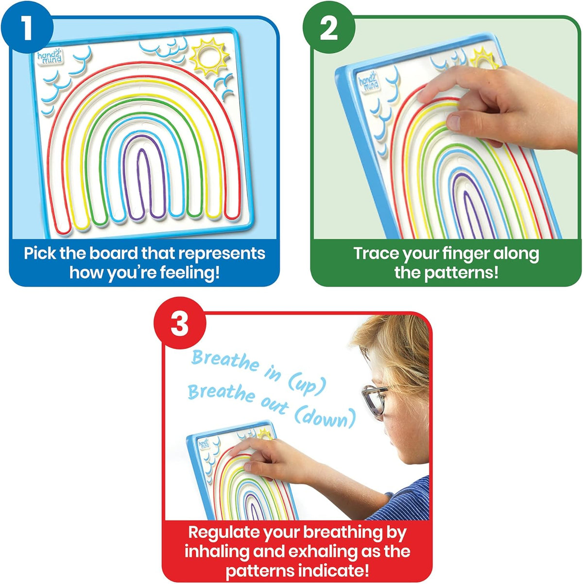 hand2mind Mindful Maze Boards, Tactile Sensory Toys for Toddlers, Anxiety Relief Items, Calm Down