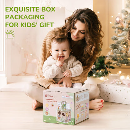 ROBUD Wooden Activity Cube, Educational Wooden Toys, Montessori Toys