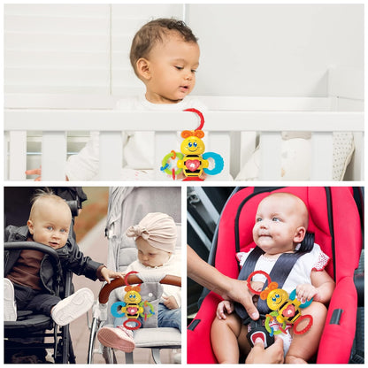 KiddoLab Twist & Rattle Musical Bee Light-Up Toy and Teething Ring for Toddlers - Sensory Chew and