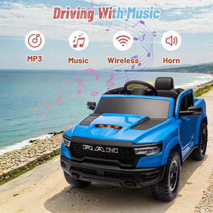 Licensed Ram 1500 Ride on Toys for Kids 4-8, Ride-on Electric Car for Kids with Remote Control