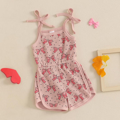 WZTYYDS Toddler Baby Girl Summer Clothes Floral Romper Tie-Up Strap Halter Jumpsuit Infant Summer