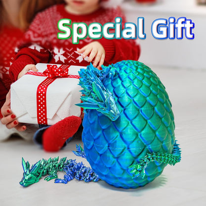 Dragon Egg - 3D Dragon Egg with Flexible Pearly Sheen Dragon Inside, 3D Printed Surprise Gift