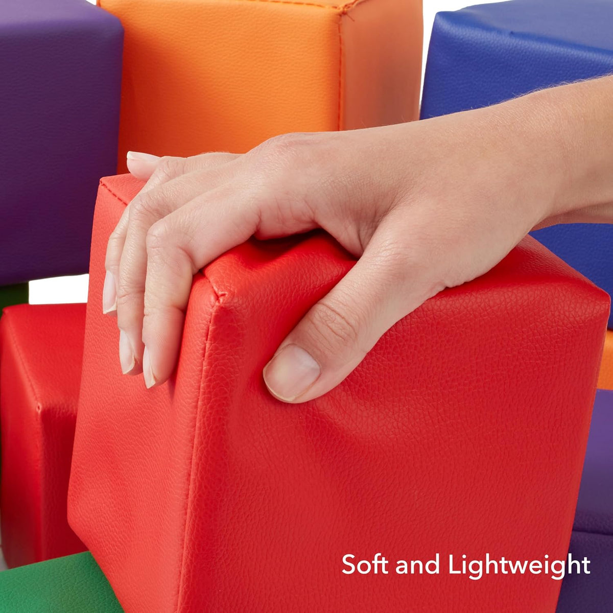 Casafield Toddler Foam Building Blocks (12-Piece Set), 5.5" x 5.5" Soft Play Colorful Kids Stacking
