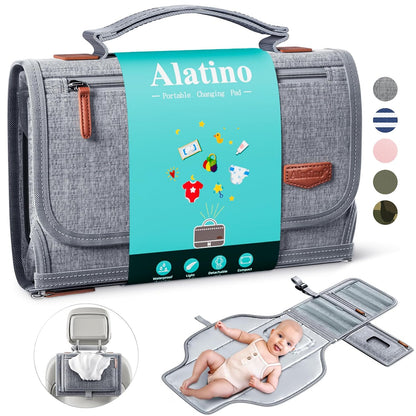 Portable Diaper Changing Pad for Baby, Detachable Travel Changing Pad with Baby Wipes Pocket, Gifts