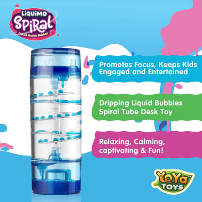YoYa Toys Liquimo Spiral Liquid Motion Bubbler Timer for Kids - Bubble Drop Hourglass - Fidget Toys