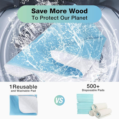 Bed Pads Washable Waterproof, 34" x 52" (3 Pack) Incontinence Bed Pads, Waterproof Bed Pad & Pee