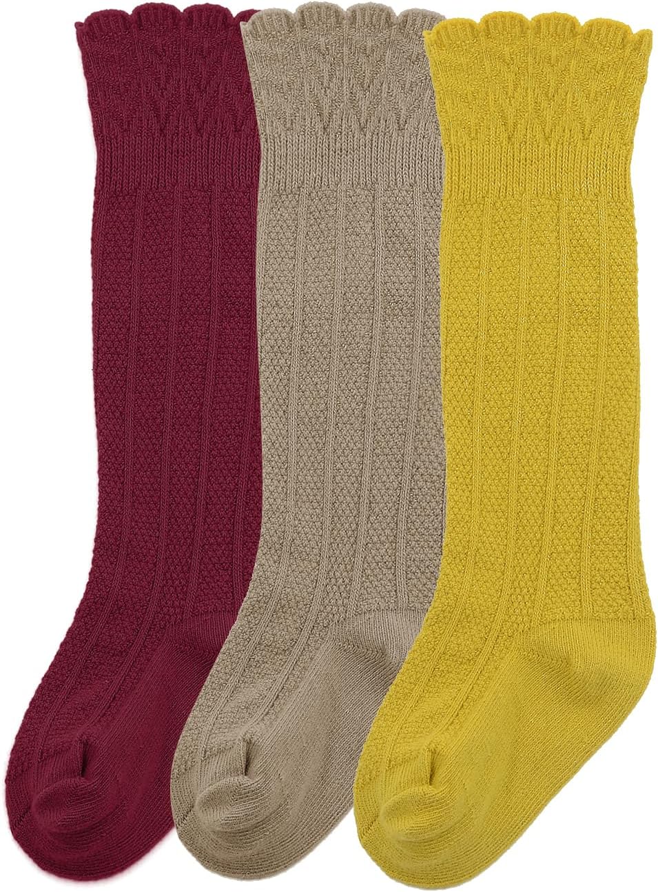 Zando Baby Knee High Socks - Infant to Toddler, Cotton Ruffle Socks, Warm Girls & Boys Long