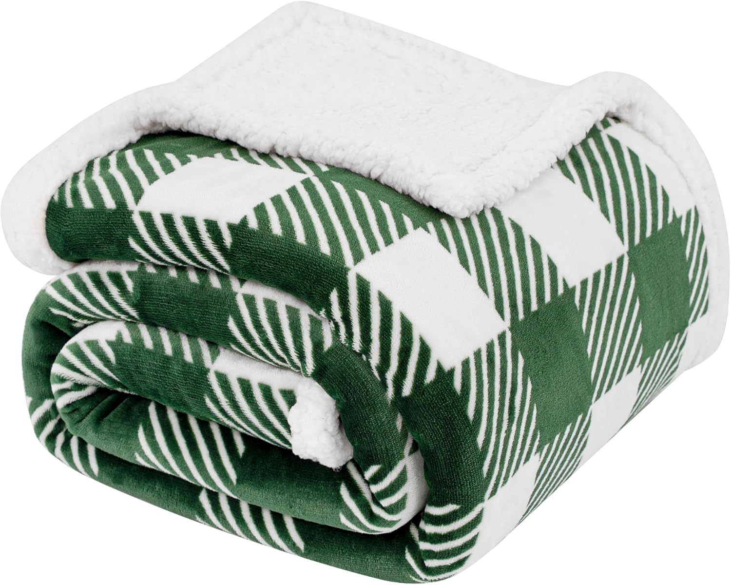 Touchat Sherpa Plaid Twin Blanket 60" X 70", Fuzzy Fluffy Soft Cozy Throw Blanket, Twin Size Plush
