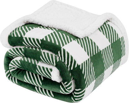 Touchat Sherpa Plaid Twin Blanket 60" X 70", Fuzzy Fluffy Soft Cozy Throw Blanket, Twin Size Plush