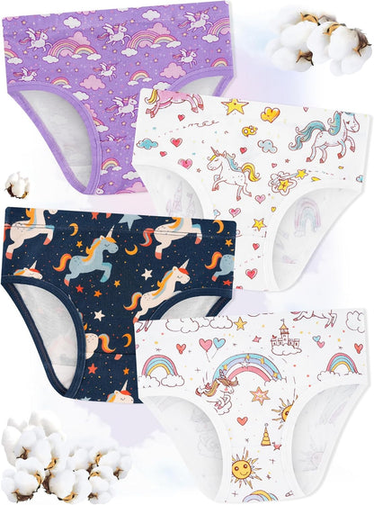 Girls' Underwear,Soft Cotton Tagless Panties for Toddlers' & Little Kids' Comfort,Breathable