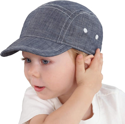 Keepersheep Baby Baseball Cap Infant Sun Hat, Cotton Knit with Soft Brim, Adjustable Soft Newborn