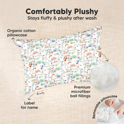 Mini Toddler Pillow with Pillowcase - 9x13 My Little Dreamy Travel Kids Pillow for Sleeping