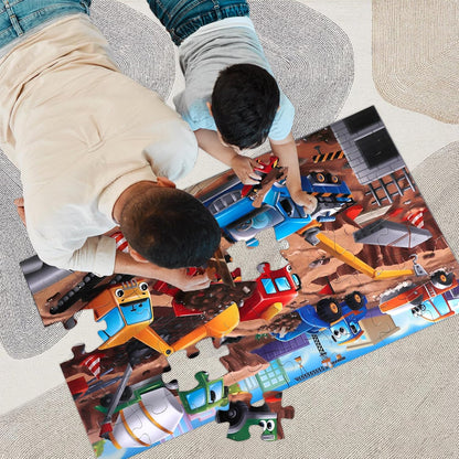 Jumbo Floor Puzzle for Kids,Construction Site Jigsaw Large Puzzles,48 Piece Construction Vehicle