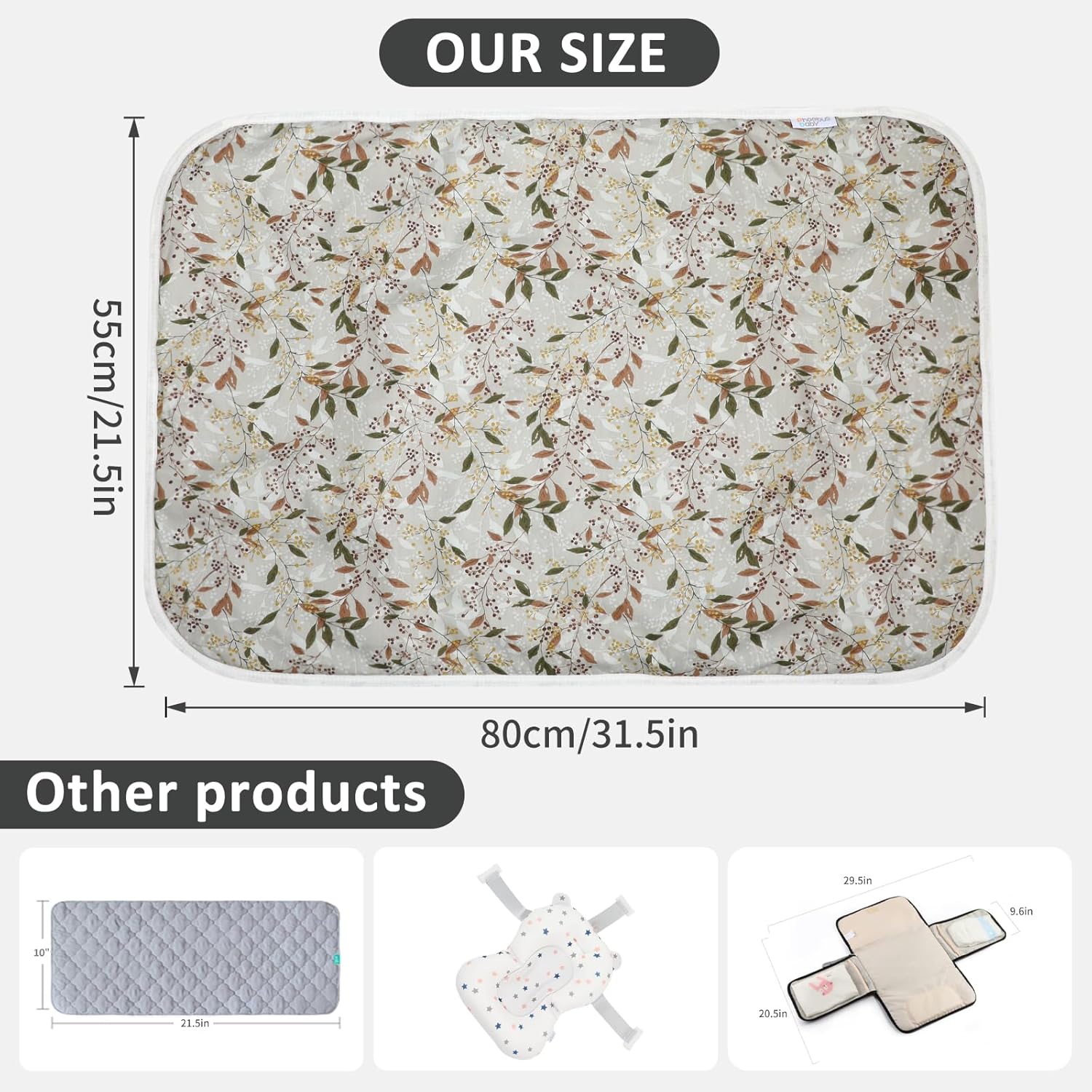 Baby Diaper Changing Pad, 21 5/8" x 31.5" Waterproof Changing Pad Liners - Reusable Soft and