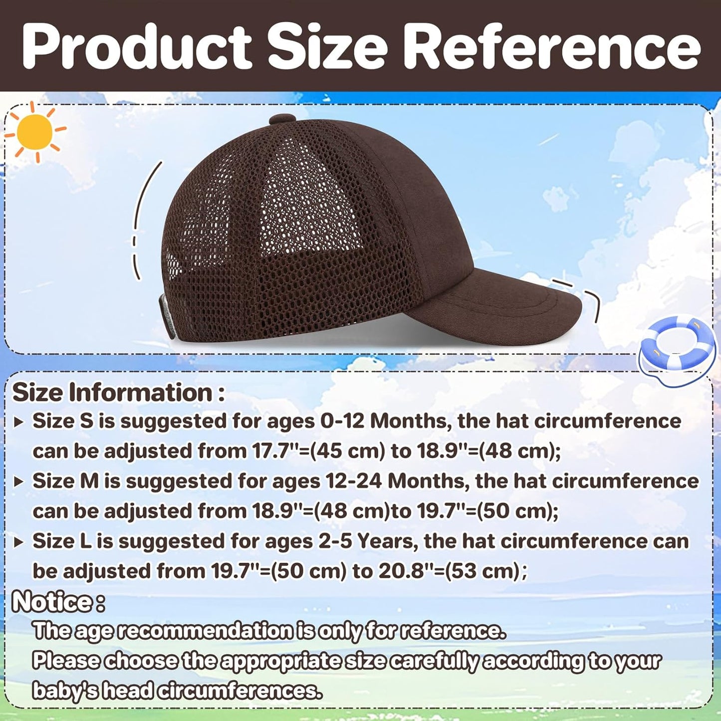 qikqik Baby Baseball Cap Toddler Baseball Hat with Mesh Infant Sun Hat UPF 50+ Baby Ball Cap