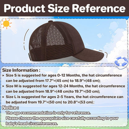 qikqik Baby Baseball Cap Toddler Baseball Hat with Mesh Infant Sun Hat UPF 50+ Baby Ball Cap