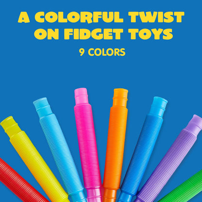 JOYIN 36 Pack Pop Tubes, Sensory Toys（Small） Fidget Tubes Party Favors - 9 Colors, Connectable and