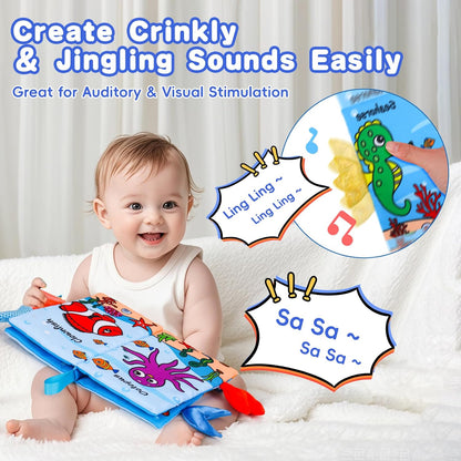 2PCS Baby Books 0-6 Months Tummy Time Infant Toys 0-3 Months High Contrast Baby Sensory Toys 3-6