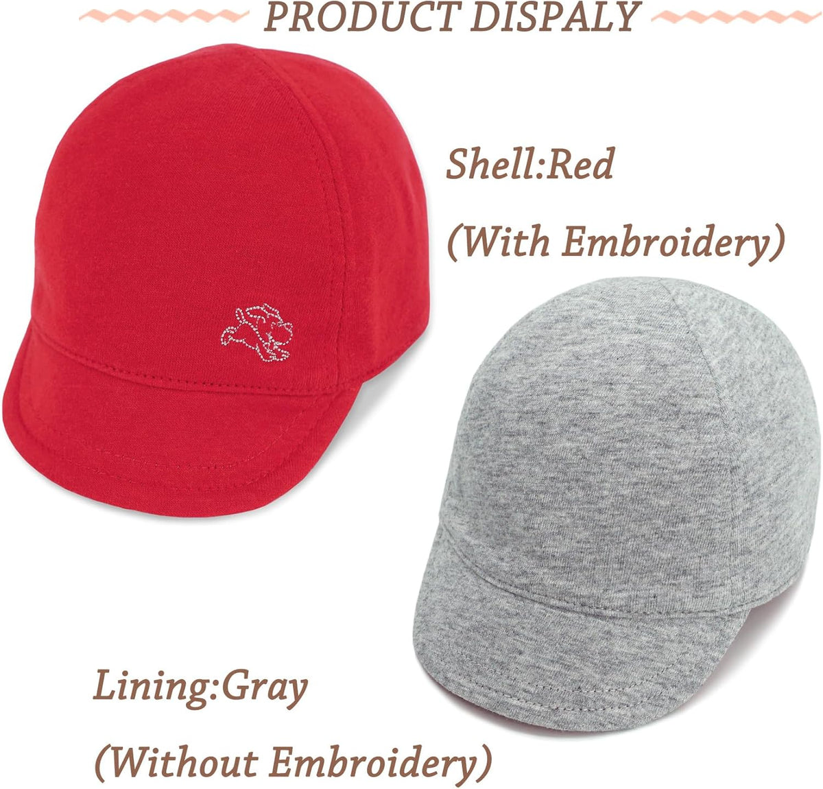 Keepersheep Baby Reversible Baseball Cap Infant Sun Hat, Cotton Knit Soft Brim for Infant Toddler