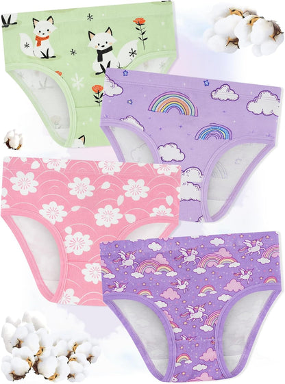 Girls' Underwear,Soft Cotton Tagless Panties for Toddlers' & Little Kids' Comfort,Breathable