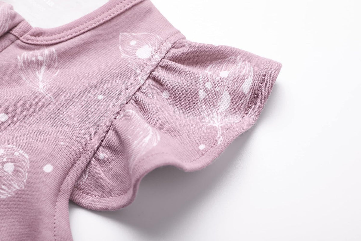 Owlivia Baby Boy Romper, Unisex Short-sleeve Summer Outfit, 100% Organic Cotton Girl One-Piece