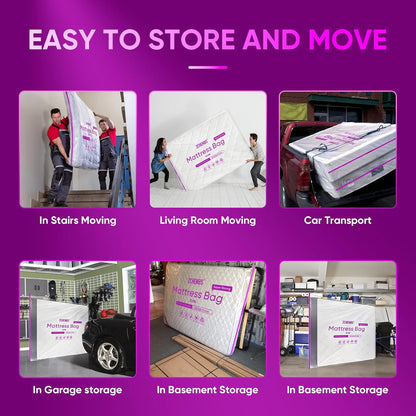 ZCHENBS® – Mattress Bags for Moving and Storage,Mattress Bag with Zippers,5 Mil Ultra-Thick Bed