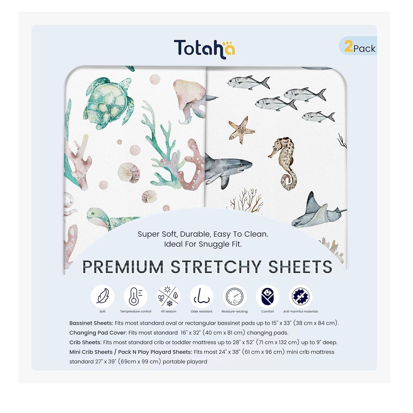 TotAha Changing Pad Cover, Buttery Soft Diaper Changing Pad Covers for Girls Boys, Super Stretchy