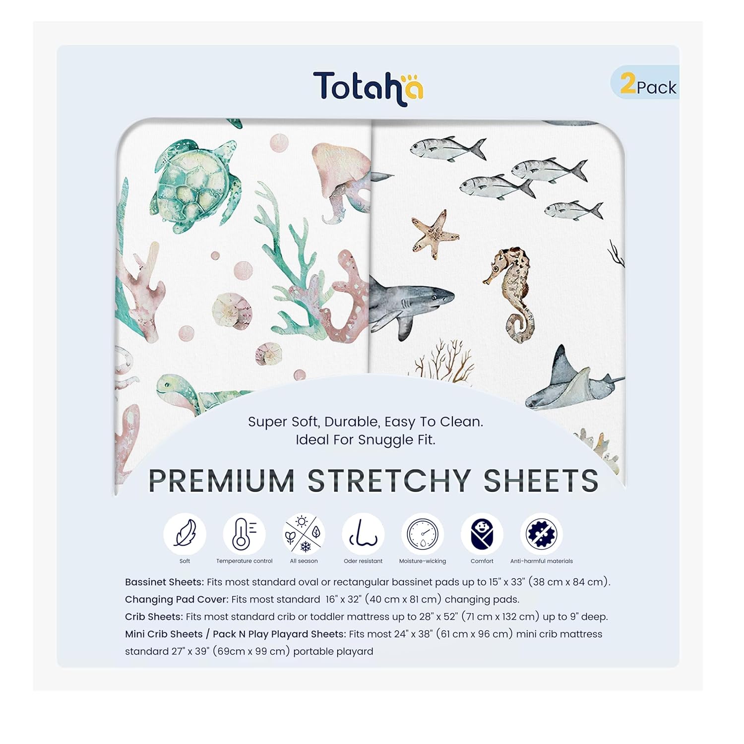TotAha Changing Pad Cover, Buttery Soft Diaper Changing Pad Covers for Girls Boys, Super Stretchy
