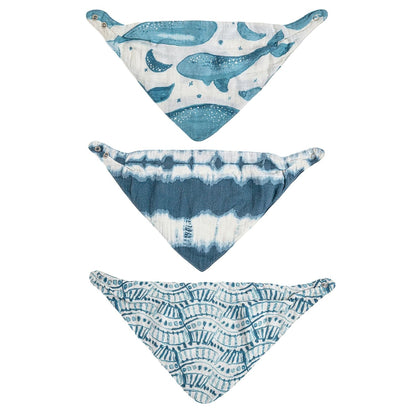 Crane Baby Soft Muslin Baby Bib Set, Adjustable and Absorbent Bandana Style Bibs for Boys and