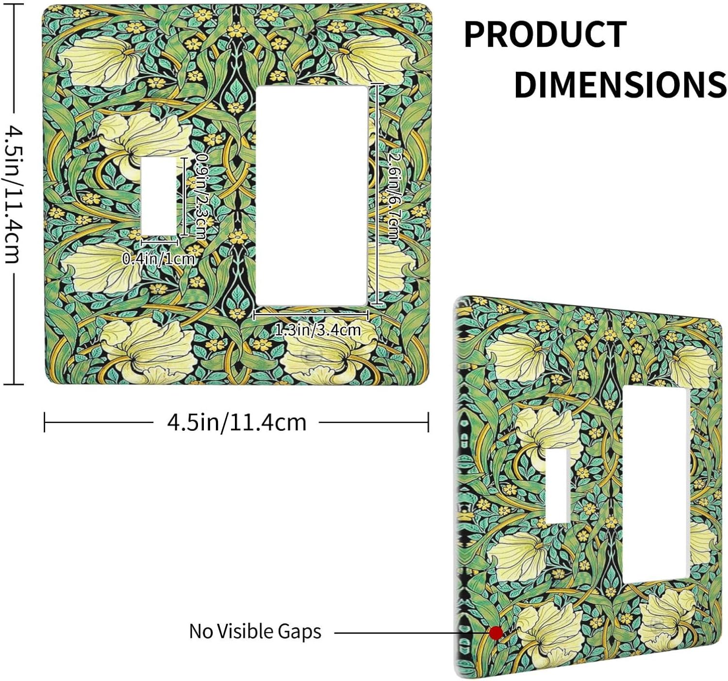 Outlet Covers William Morris Vintage Floral Yellow Flowers Green Leaf 1 Toggle 1 Rocker Combination