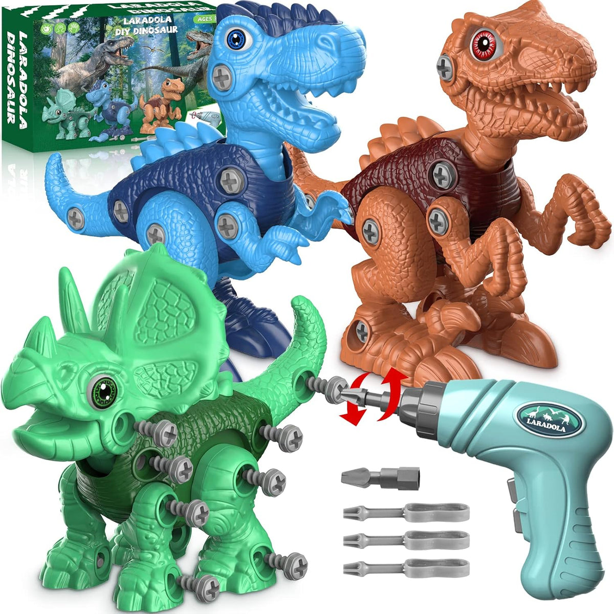Laradola Dinosaur Toys for 3 4 5 6 7 8 Year Old Boys, Take Apart Dinosaur Toys for Kids 3-5 5-7