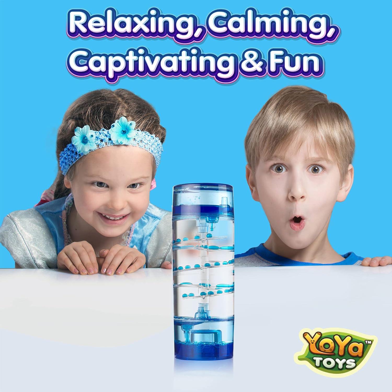 YoYa Toys Liquimo Spiral Liquid Motion Bubbler Timer for Kids - Bubble Drop Hourglass - Fidget Toys
