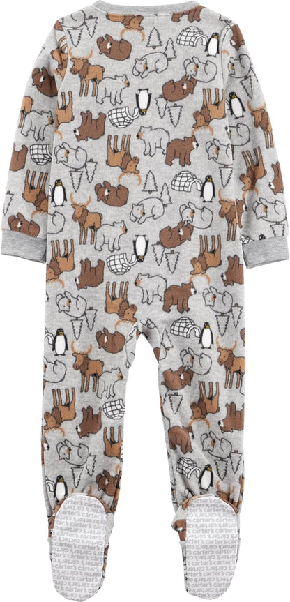 Simple Joys by Carter's Toddlers and Baby Boys' Loose-Fit Flame Resistant Fleece Footed Pajamas