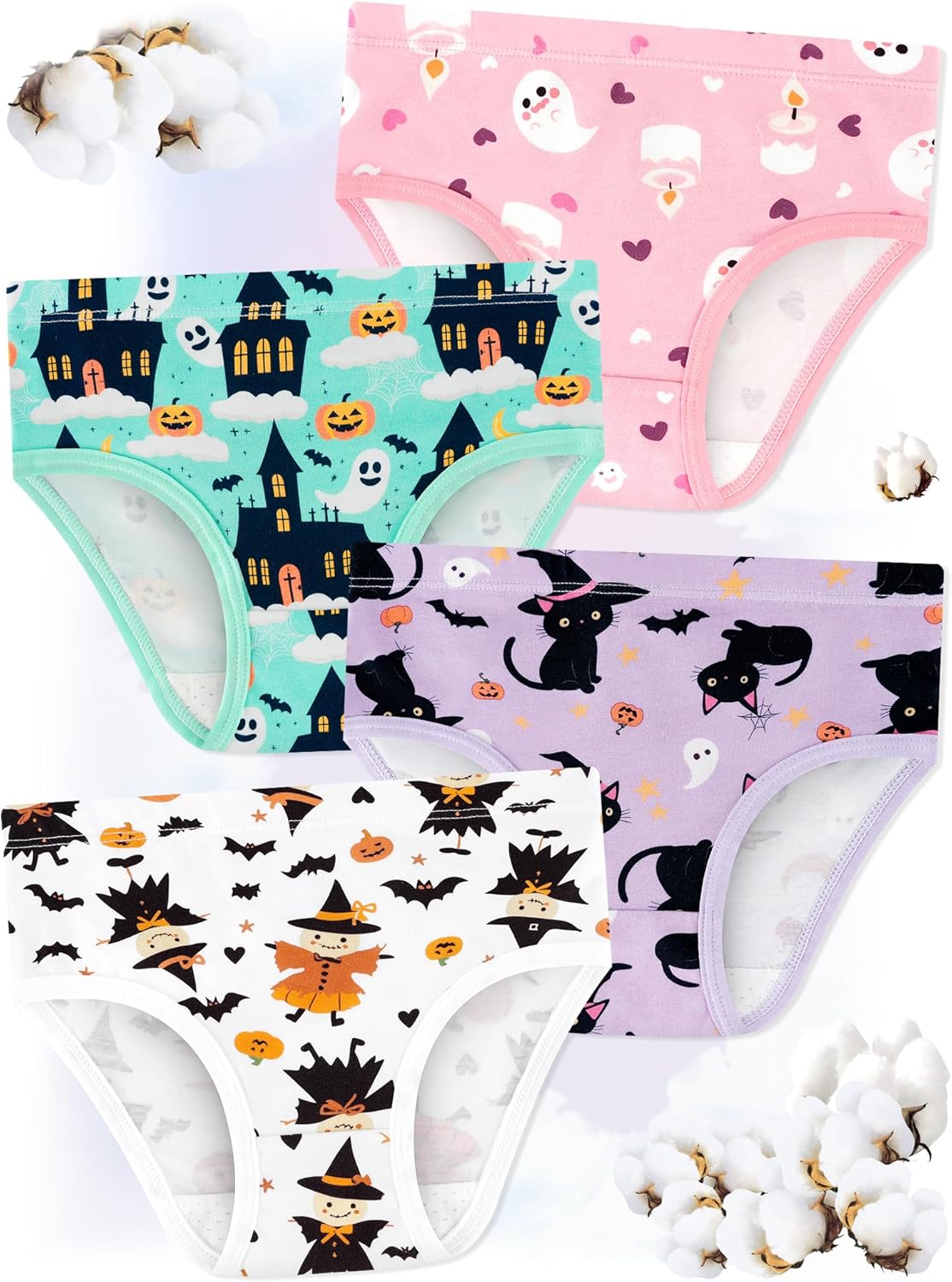 Girls' Underwear,Soft Cotton Tagless Panties for Toddlers' & Little Kids' Comfort,Breathable