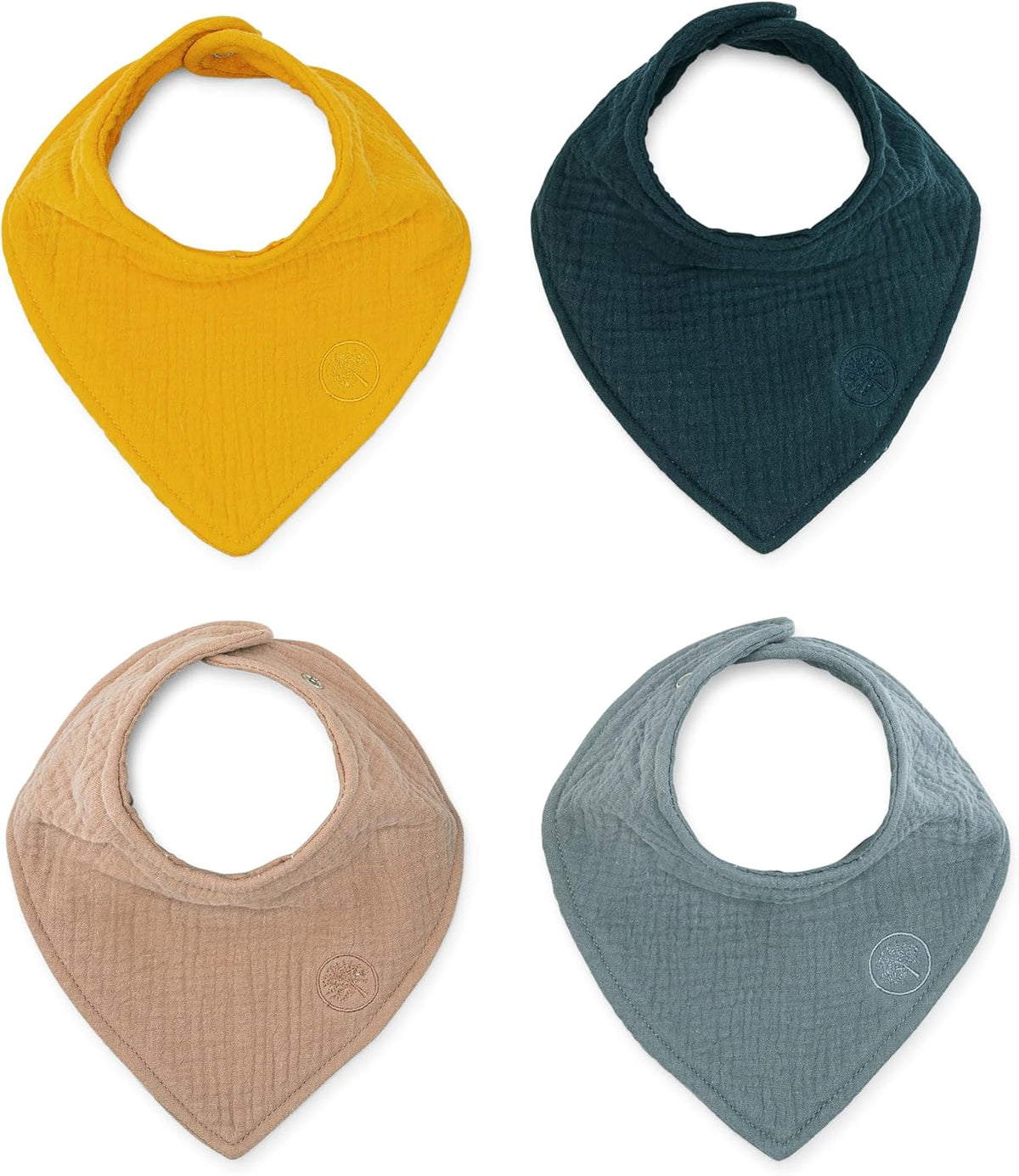 Parker Baby Muslin Bandana Drool Bibs | 100% Soft Muslin Cotton, Absorbent & Adjustable | Stylish