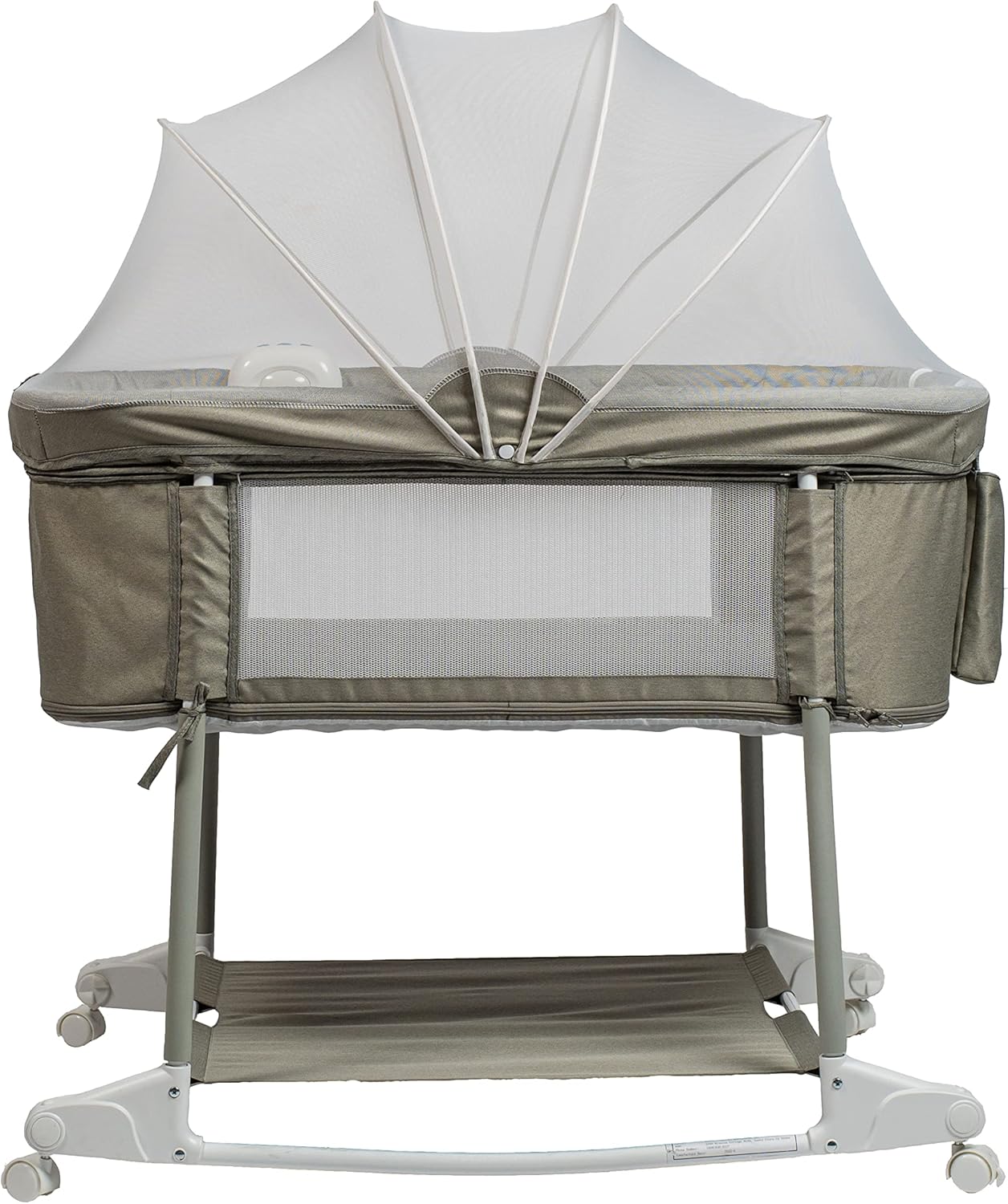 Newborn Portable Bassinet on Wheels for Baby 3 in 1 Bedside Sleeper Rocking Crib Playard with