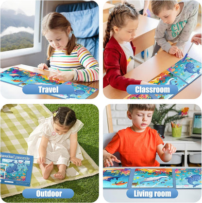 Magnetic Puzzles for Toddlers 3-5 , 75-Pieces Travel Toys , Sea Puzzles Ages 4-6, Educational