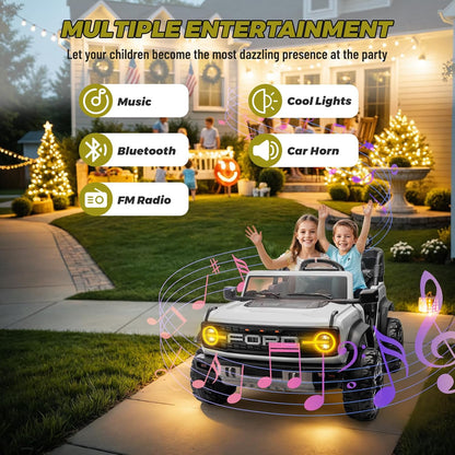 ENYOPRO 24V Ride On Toys for Big Kids, Licensed Ford Bronco Raptor 2-Seater Electric Car w/Remote