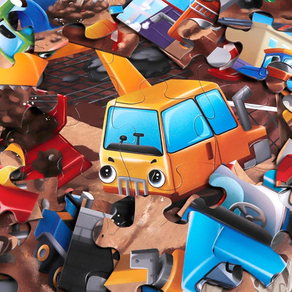 Jumbo Floor Puzzle for Kids,Construction Site Jigsaw Large Puzzles,48 Piece Construction Vehicle