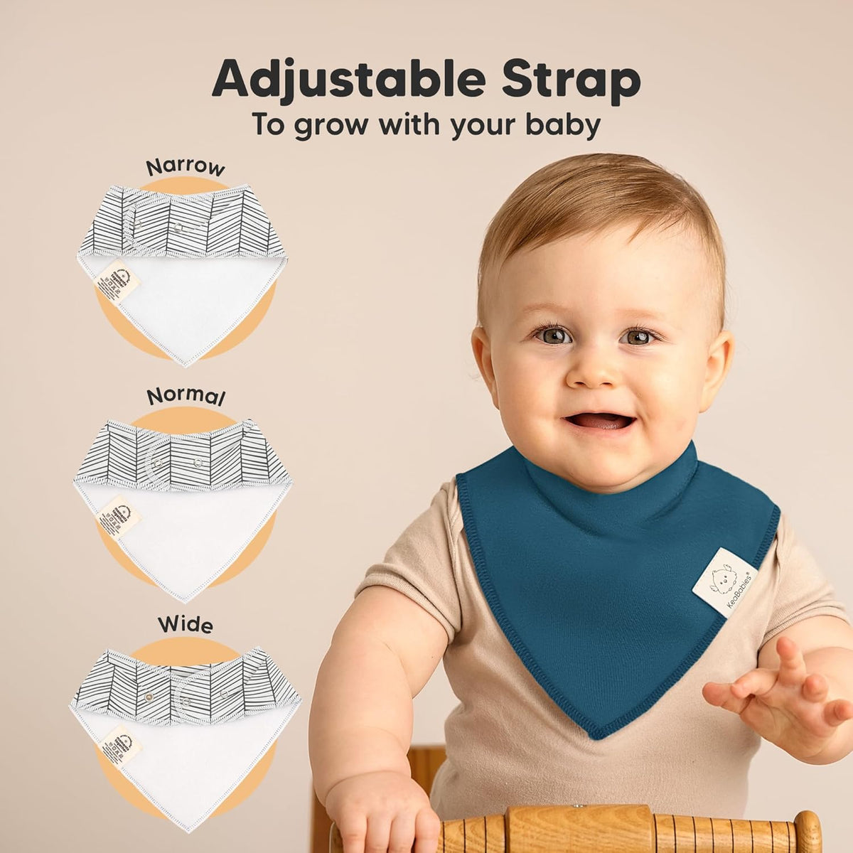 8-Pack Organic Baby Bandana Bibs for Boys, Girls - Super Absorbent Triangle Baby Bibs for Drooling